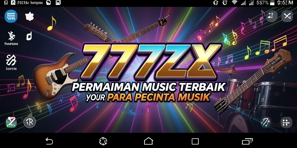Screenshot gameplay 777ZX menampilkan interaksi musik yang seru.