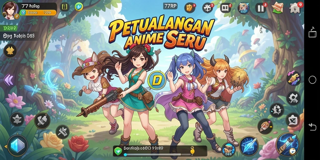 Tampilan gameplay 77RP yang dinamis dan menawan untuk penggemar Anime.