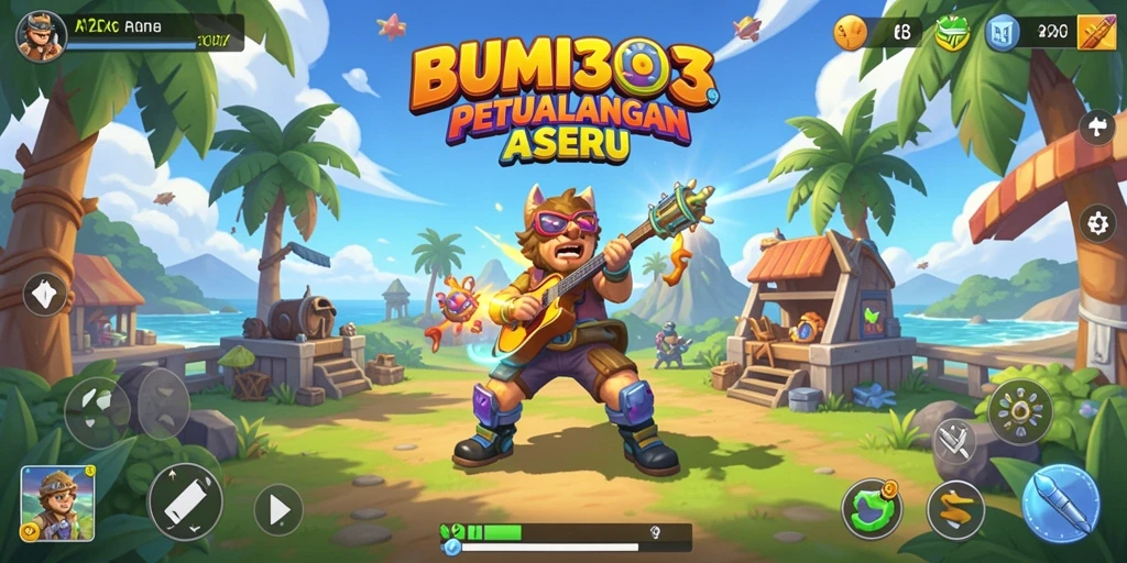Tangkapan layar utama BUMI303 menampilkan gameplay yang menarik dan penuh warna.