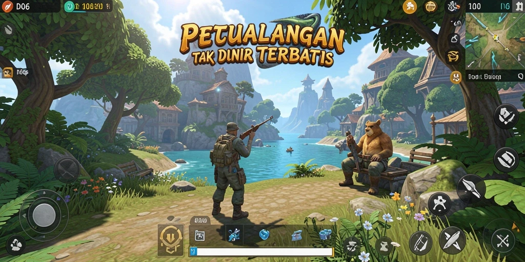 Tampilan gameplay D06 yang menakjubkan dalam dunia terbuka.