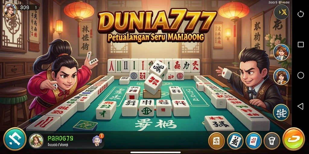 Tampilan gameplay DUNIA777 dengan berbagai ubin Mahjong yang menarik.