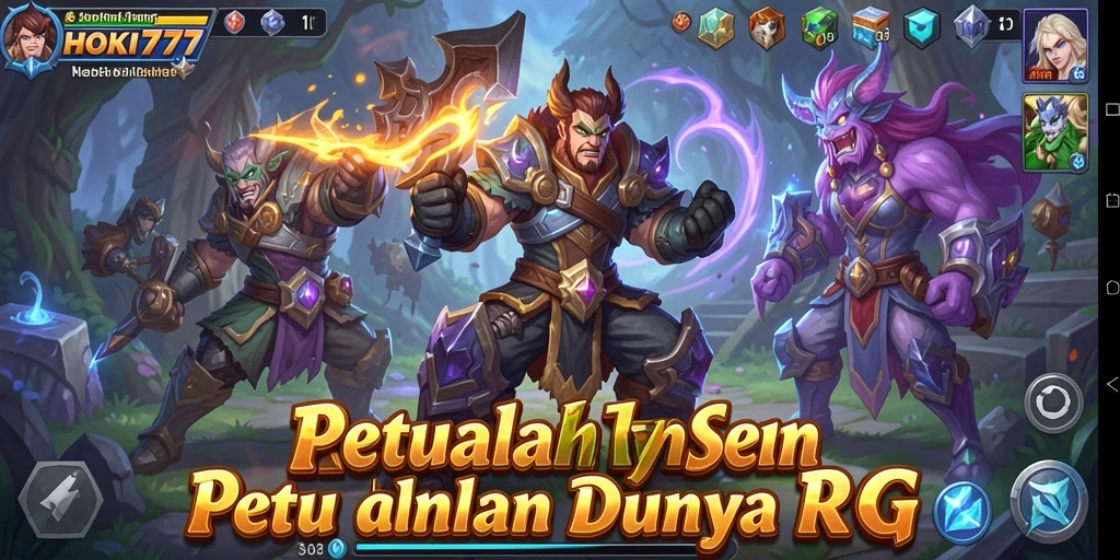 Screenshot gameplay HOKI777 menampilkan aksi seru karakter bertarung.
