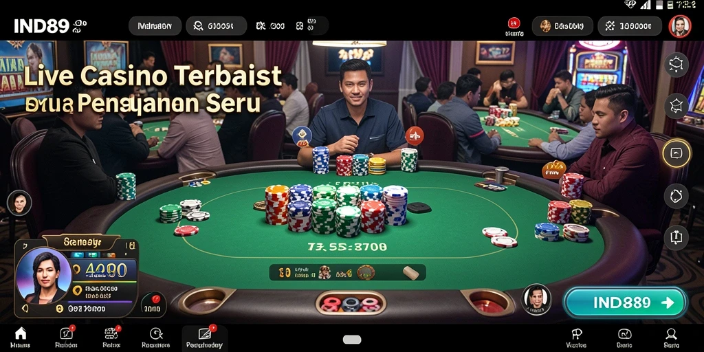 Tangkapan layar gameplay Live Casino yang seru dan mendebarkan.
