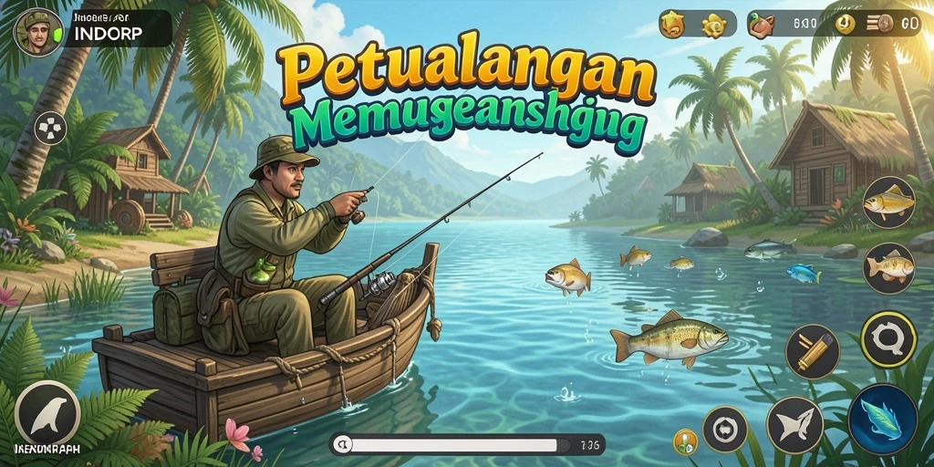 Tangkapan ikan yang epik dalam gameplay INDORP.