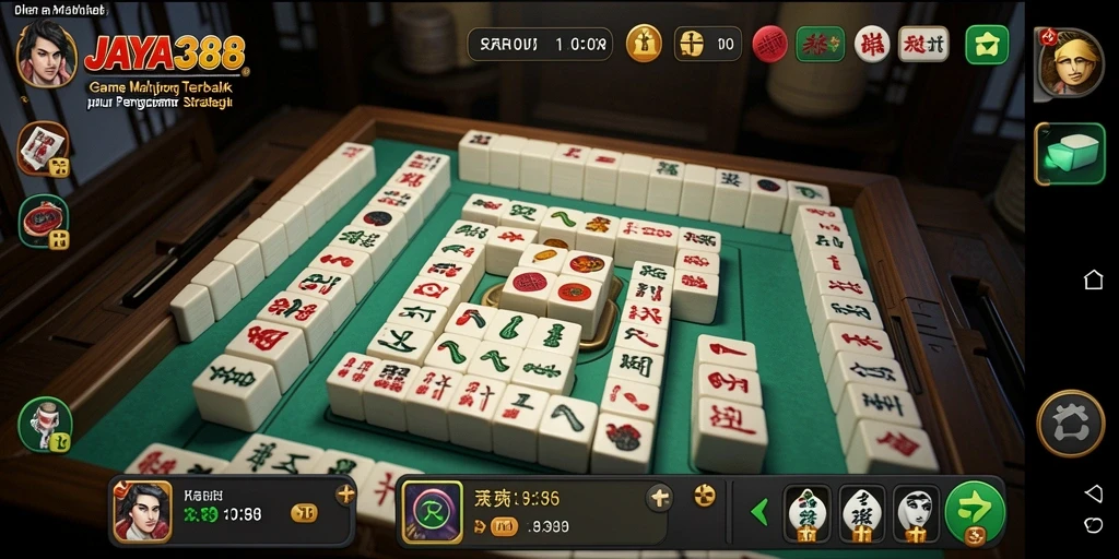 Tampilan gameplay menarik JAYA388 dengan elemen Mahjong yang klasik.