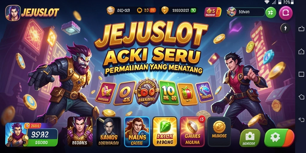 Tampilan aksi mendebarkan di JEJUSLOT dengan grafik tinggi.