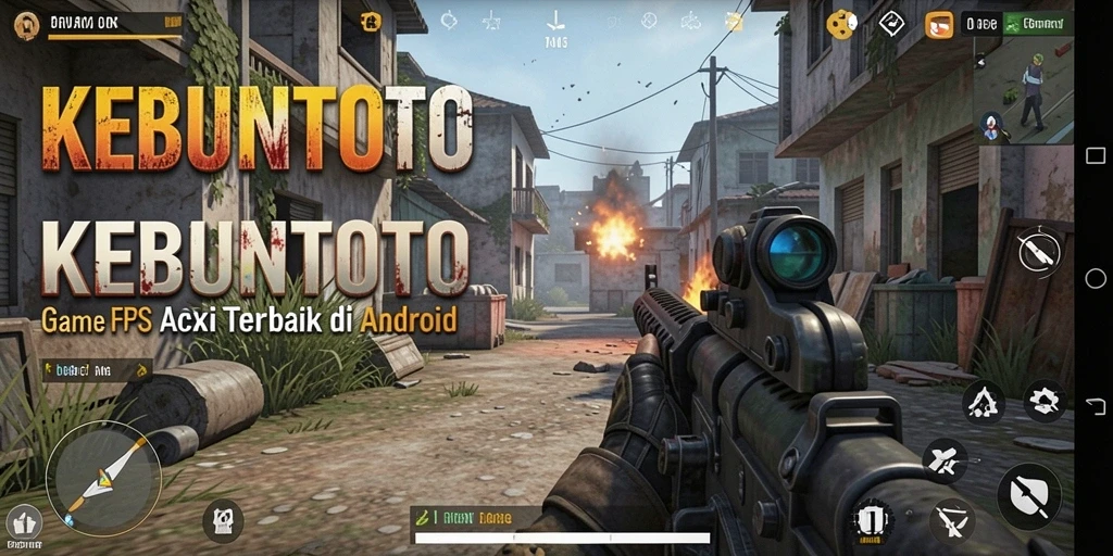 Tampilan gameplay KEBUNTOTO yang penuh aksi di medan perang.