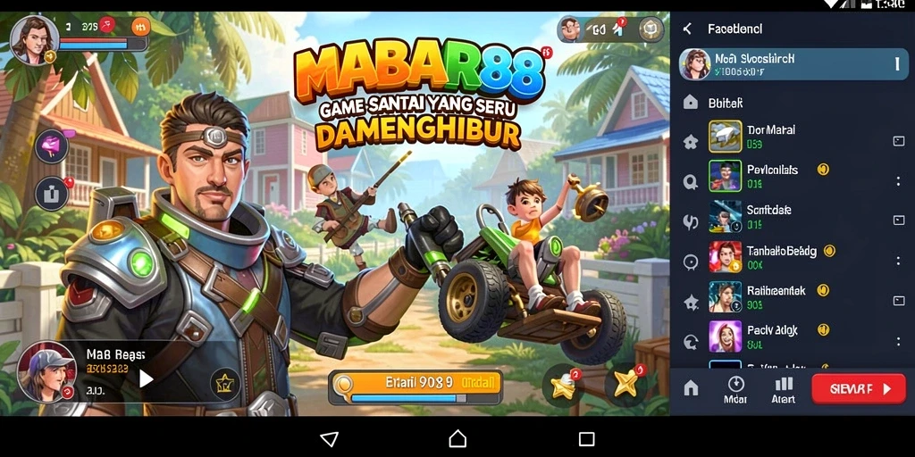 Tampilan gameplay MABAR88 yang penuh warna dan ceria.