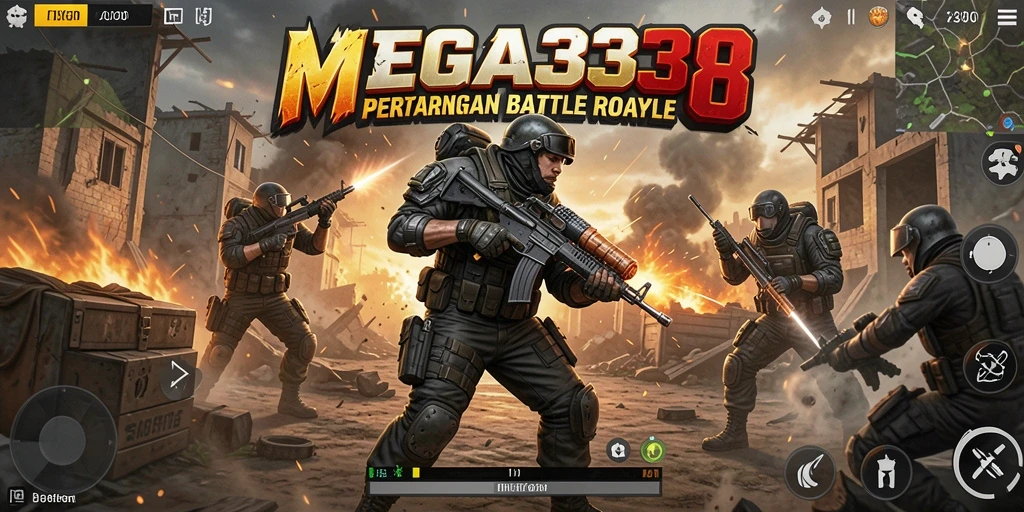 Tangkapan layar gameplay MEGA338 dengan aksi pertempuran seru.