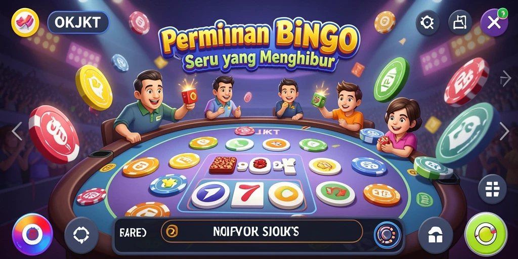 Screenshot gameplay OKJKT menampilkan suasana bingo yang seru.