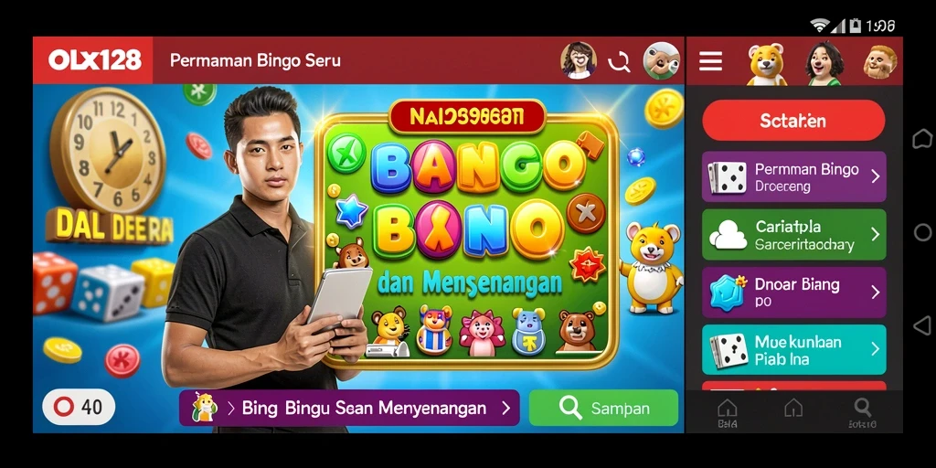Tampilan gameplay utama OLX128 dengan banyak variasi Bingo.