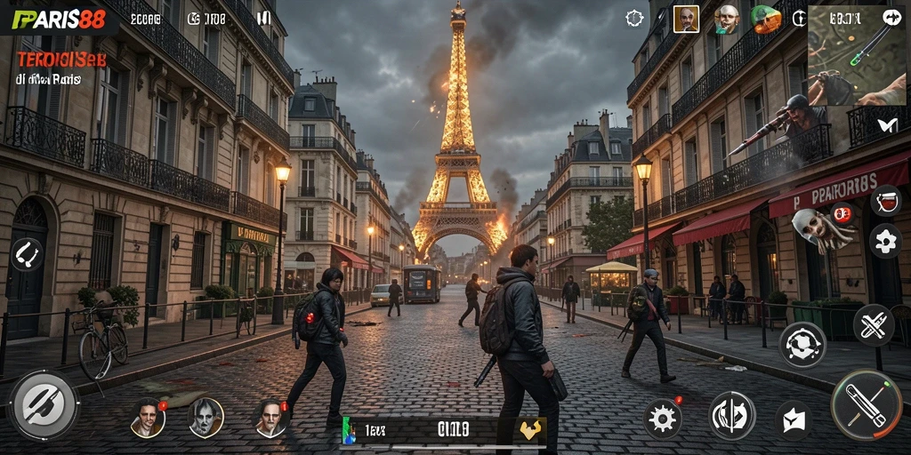 Screenshot menampilkan gameplay menegangkan saat menjelajahi lokasi Horror.
