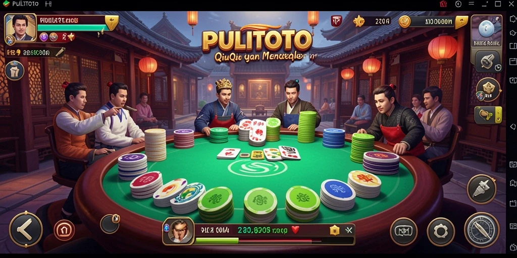 Tampilan gameplay PULITOTO dengan aksi QiuQiu yang seru.