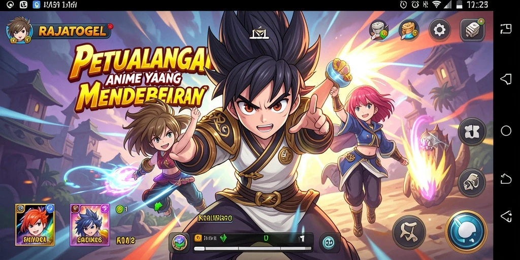 Tampilan gameplay yang mengasyikkan di dunia anime.