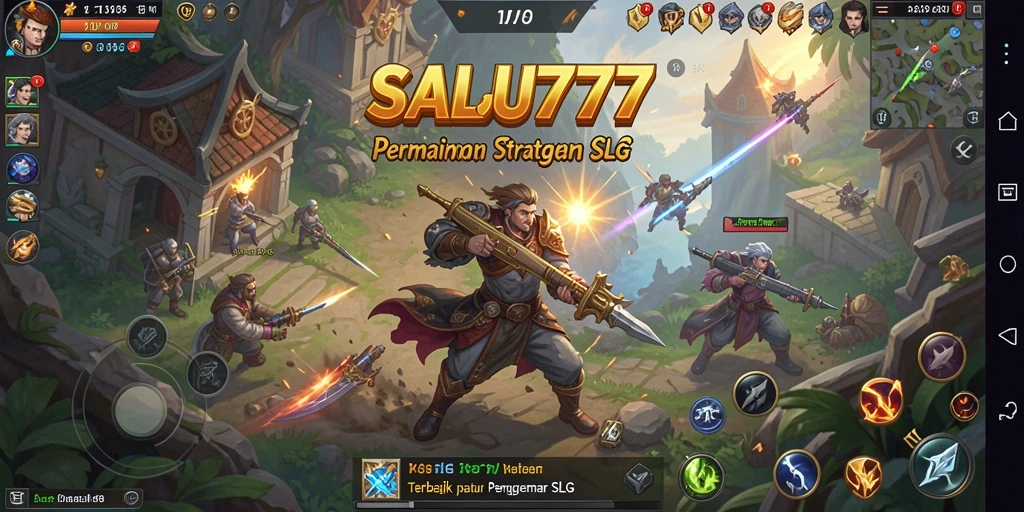 Tangkapan layar gameplay SALJU777 yang menampilkan aksi pertempuran strategis.
