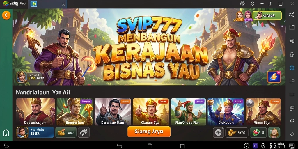 Tampilan gameplay SVIP777 menampilkan pembangunan bisnis yang menantang dan menyenangkan.