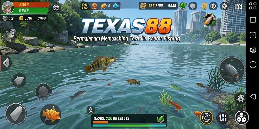 Tampilan gameplay TEXAS88 yang menarik saat pemain menangkap ikan.
