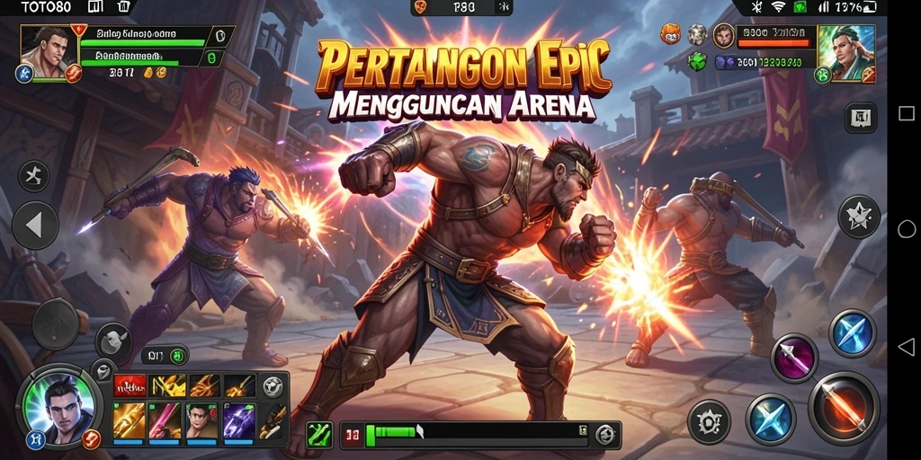 Screenshot TOTO80 menampilkan duel pertarungan yang menegangkan antara dua karakter.
